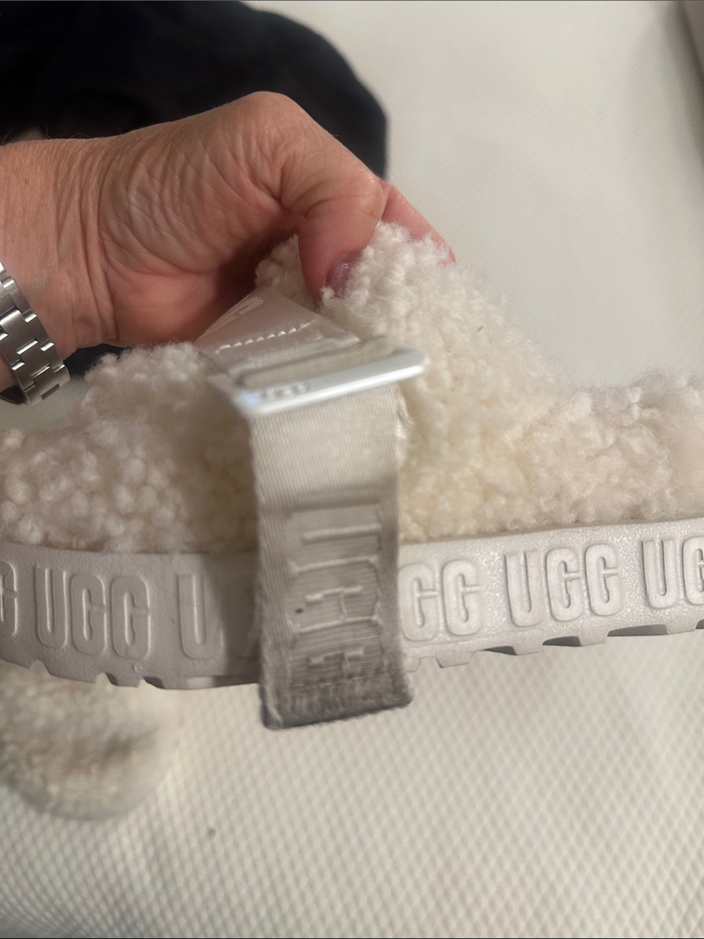 UGG Ivory Faux-Shearling Slide Clogs - Picture 11 of 16